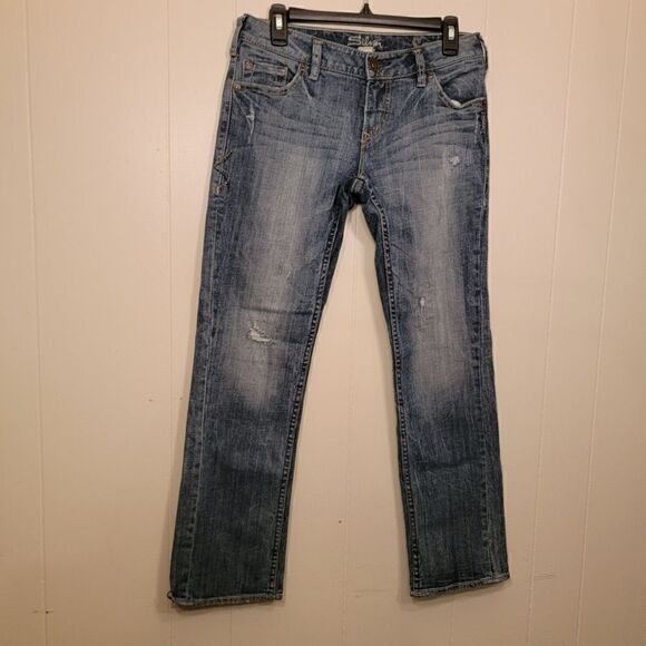 Silver Jeans Sam Boyfriend Distressed Denim 27x30 - Picture 1 of 5